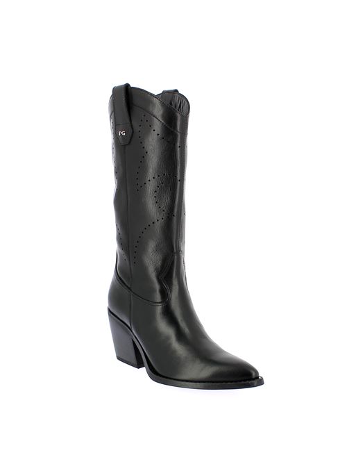 stivale texano da donna in pelle nera NERO GIARDINI | E409796D100